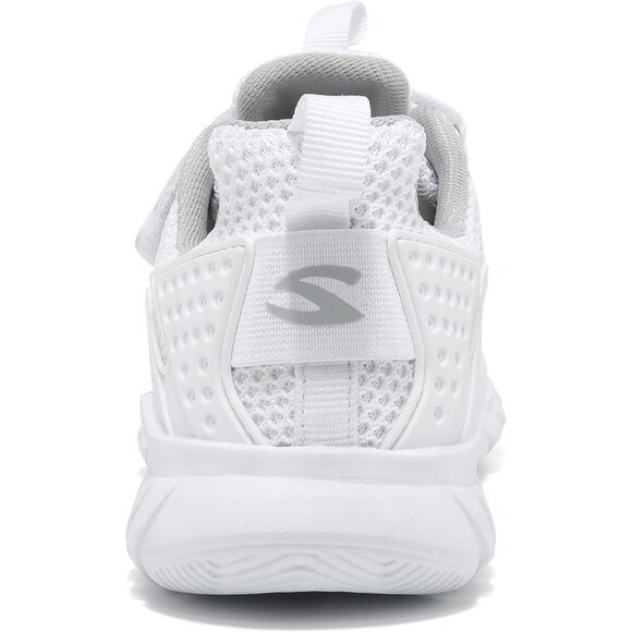 Kids White-2 Lightweight Tennis Athletic Casual Running Shoes Breathable Sneaker - Picture 5 of 7